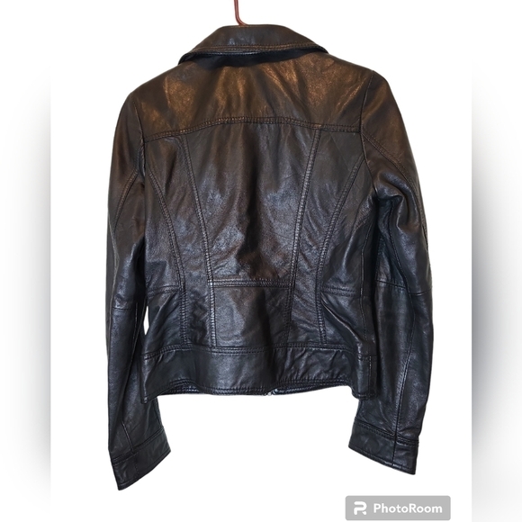 Guess Los Angeles Small soft leather black coat - Picture 8 of 16